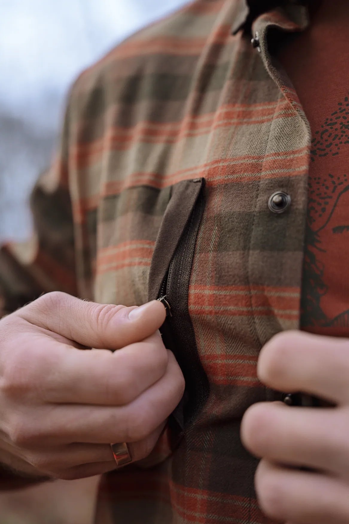 Härkila Aivak L/S Shirt, autumn orange check