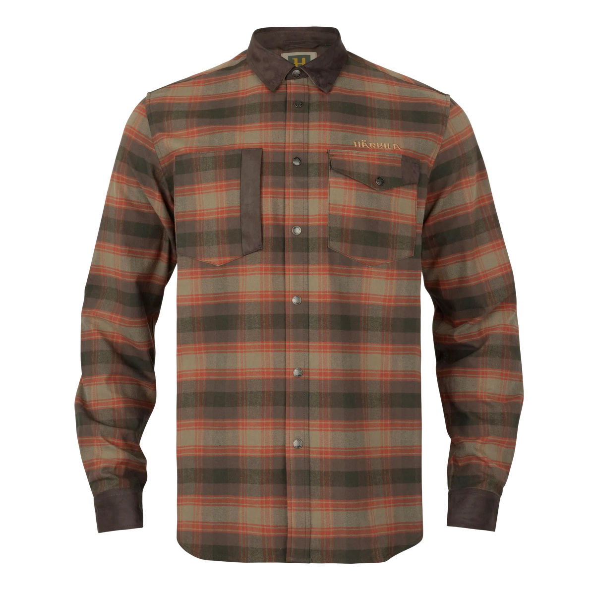 Härkila Aivak L/S Shirt, autumn orange check