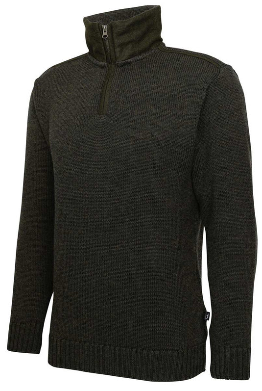Jagdhund heren trui met kwart rits, groen
