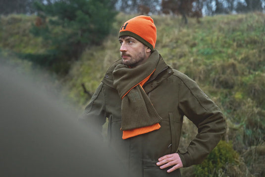 Härkila Reversible Beanie, Willow Green / Orange