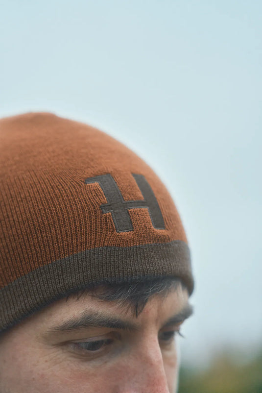 Härkila Reversible Beanie, shadow brown/rustique clay