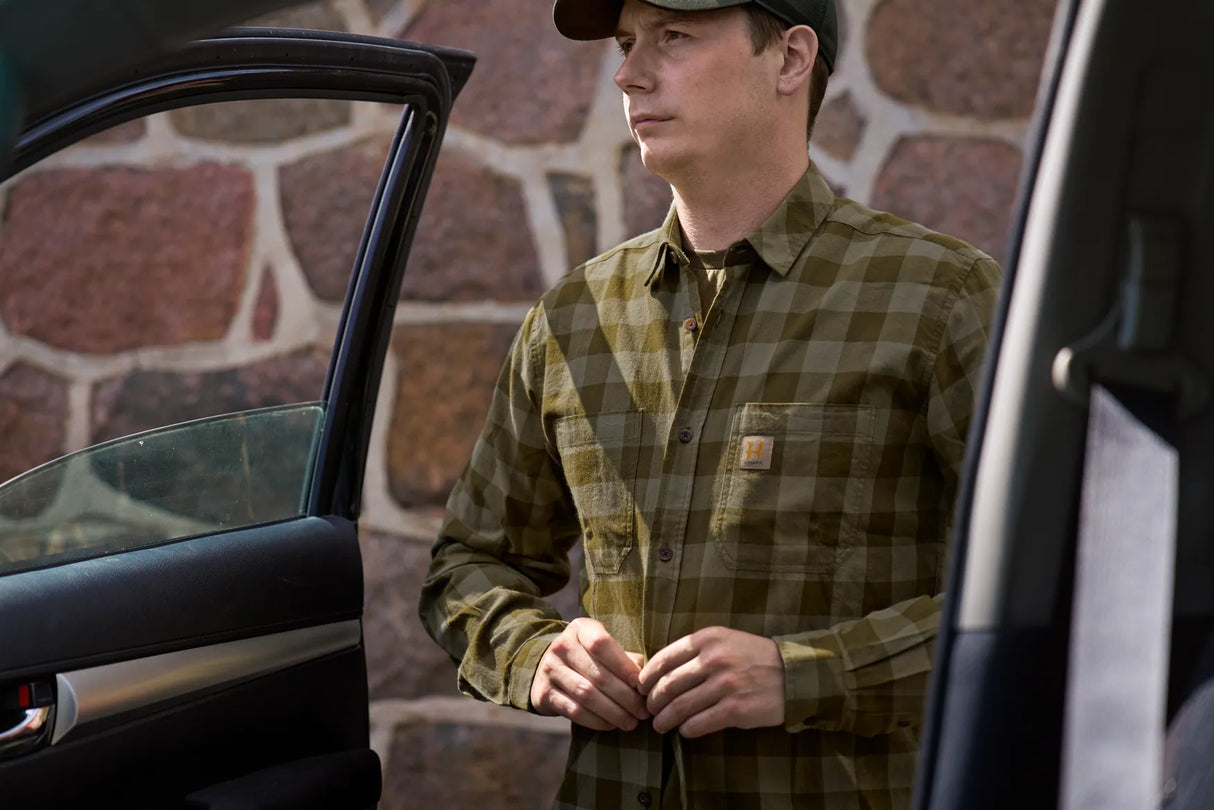 Härkila Scandinavian L/S Shirt, dark olive check
