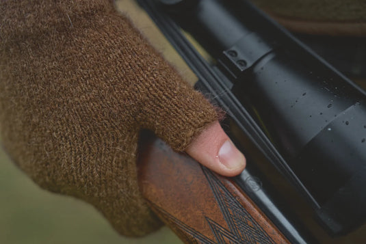 Härkila Alpacka Half Finger Gloves, pinecone brown