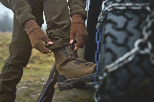 Härkila Alpacka Half Finger Gloves, pinecone brown