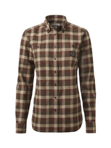 Chevalier Heron Flannel Shirt Women, holly green checked