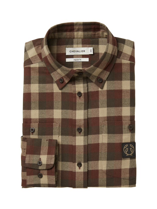 Chevalier Heron Flannel Shirt Women, holly green checked