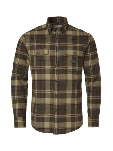 Chevalier Heron Flannel Shirt Men, soil brown checked
