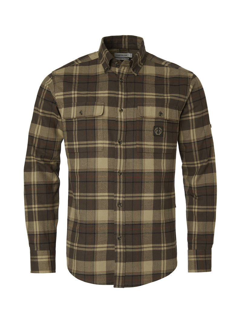 Afbeelding laden in Galerijviewer, Chevalier Heron Flannel Shirt Men, soil brown checked
