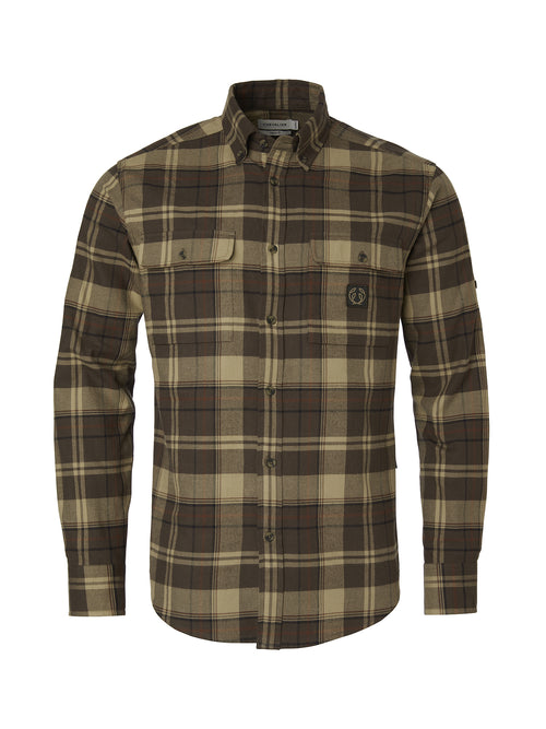 Chevalier Heron Flannel Shirt Men, soil brown checked