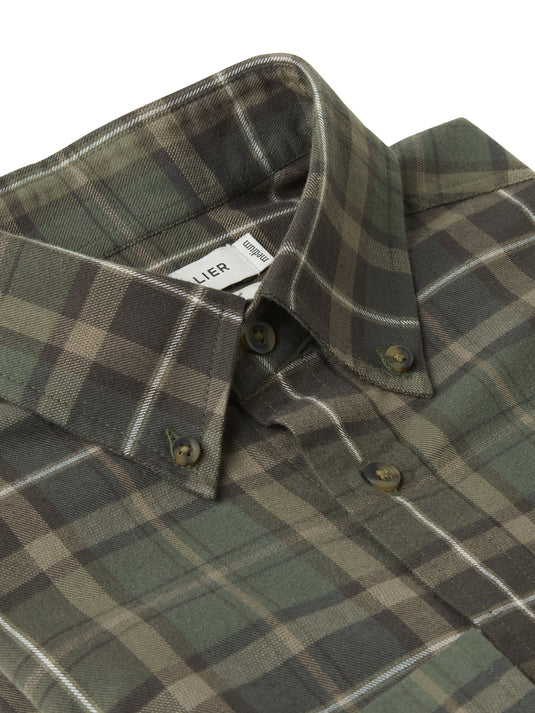 Chevalier Teal Light Flannel Shirt, hemlock green checked