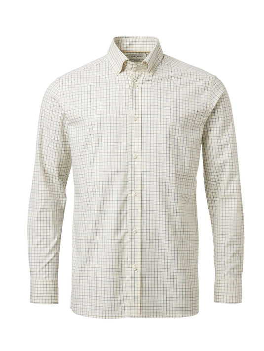 Baron Shooting Fit Stretch Shirt Men - Stormy Blue Tattersall