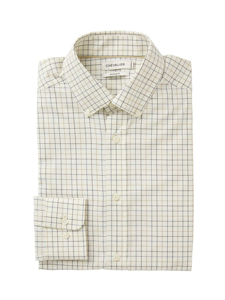 Baron Shooting Fit Stretch Shirt Men - Stormy Blue Tattersall