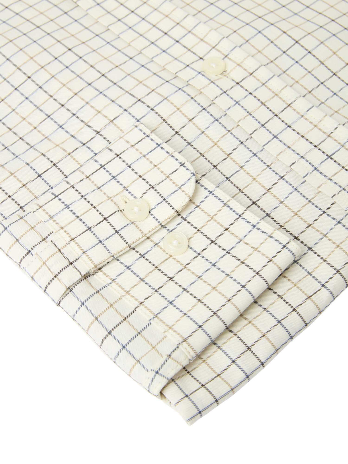 Baron Shooting Fit Stretch Shirt Men - Stormy Blue Tattersall
