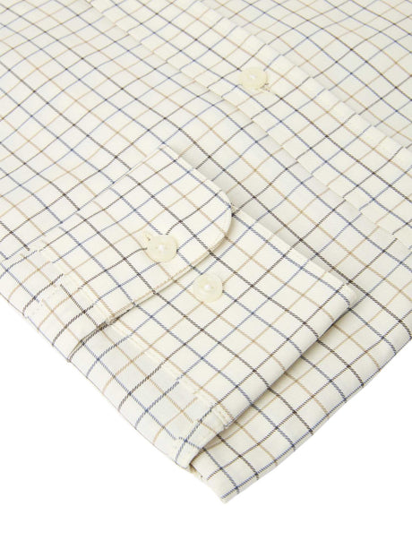 Baron Shooting Fit Stretch Shirt Men - Stormy Blue Tattersall