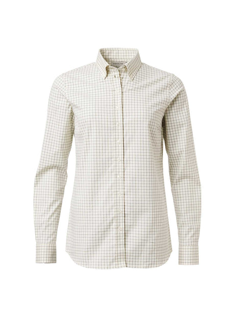 Florence Shooting Fit Stretch Shirt Women - Highland Green Tattersall