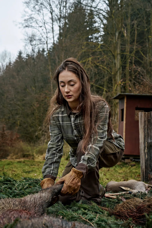 Härkila Pajala L/S Shirt Women, olive check