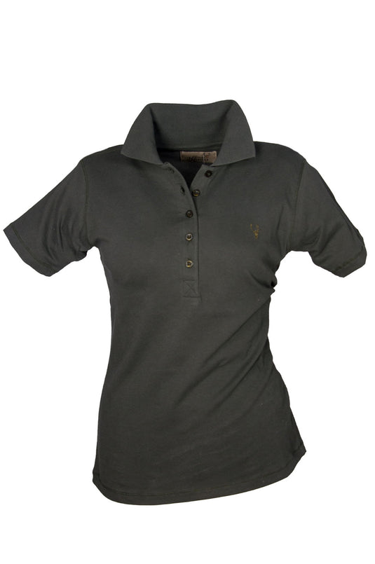 Hubertus Pique Shirt/Polo, dames, dark olive