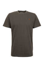 Hubertus heren t-shirt met geborduurde hertenkop, donker groen