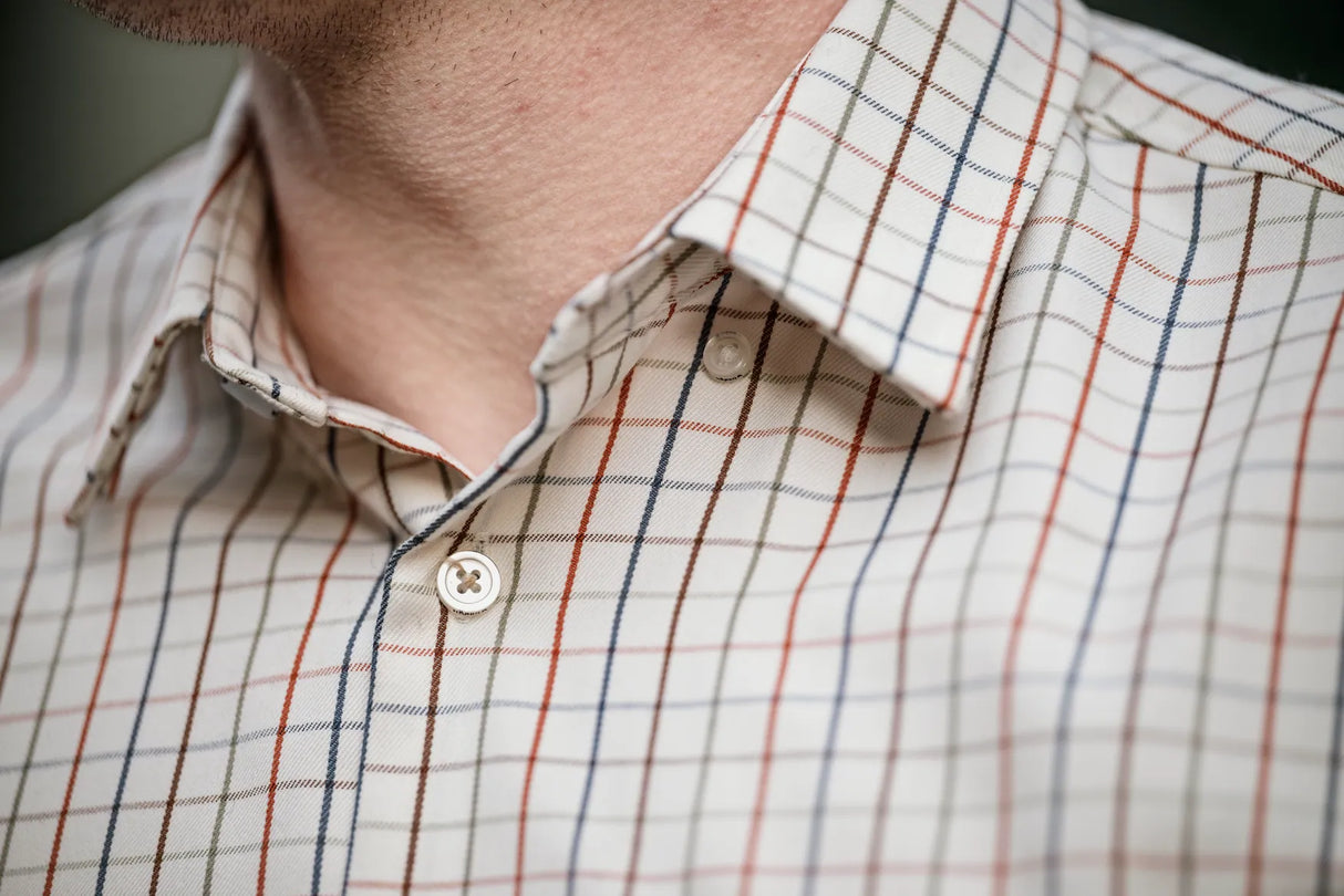 Haywood wool blend L/S shirt Arabian spice check