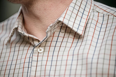 Haywood wool blend L/S shirt Arabian spice check