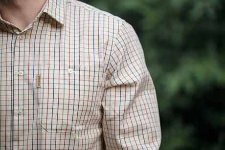 Haywood wool blend L/S shirt Arabian spice check