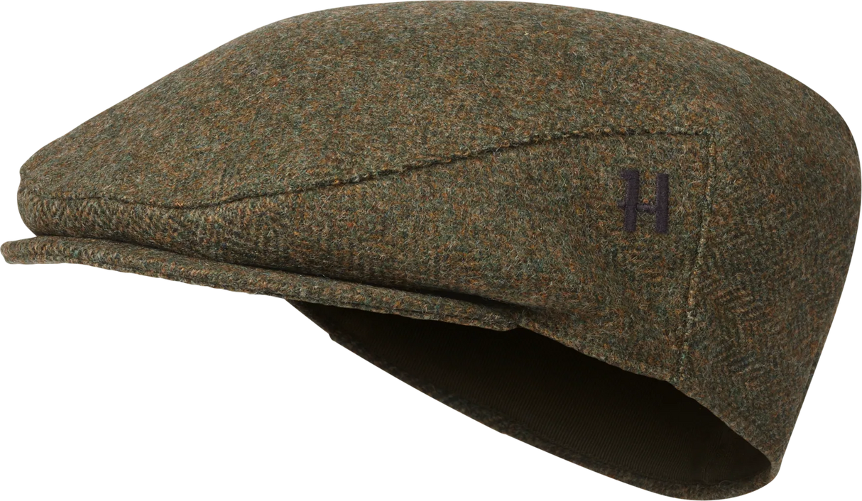 Härkila Kenmore Classic Flat Cap, forest green/herringbone