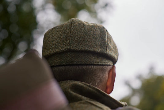 Härkila Kenmore Cl. baker boy cap, forest green/herringbone