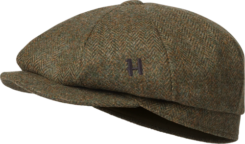 Härkila Kenmore Cl. baker boy cap, forest green/herringbone