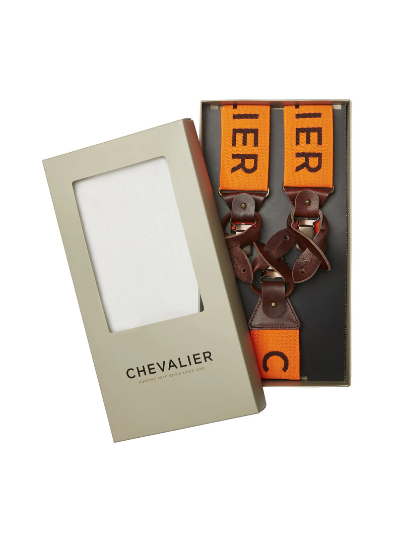 Afbeelding laden in Galerijviewer, Chevalier Logo Suspenders, high vis orange
