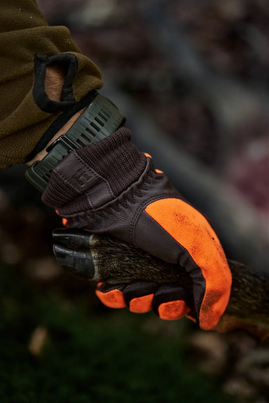 Härkila Wildboar Pro Shooter Blaze WSP Gloves, orange blaze/brown
