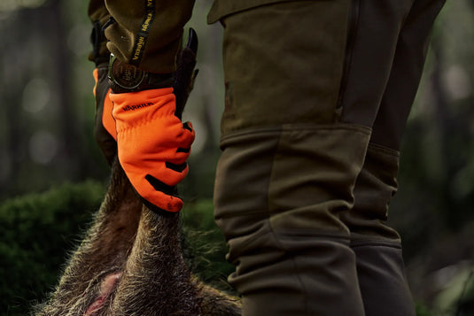 Härkila Wildboar Pro Shooter Blaze WSP Gloves, orange blaze/brown