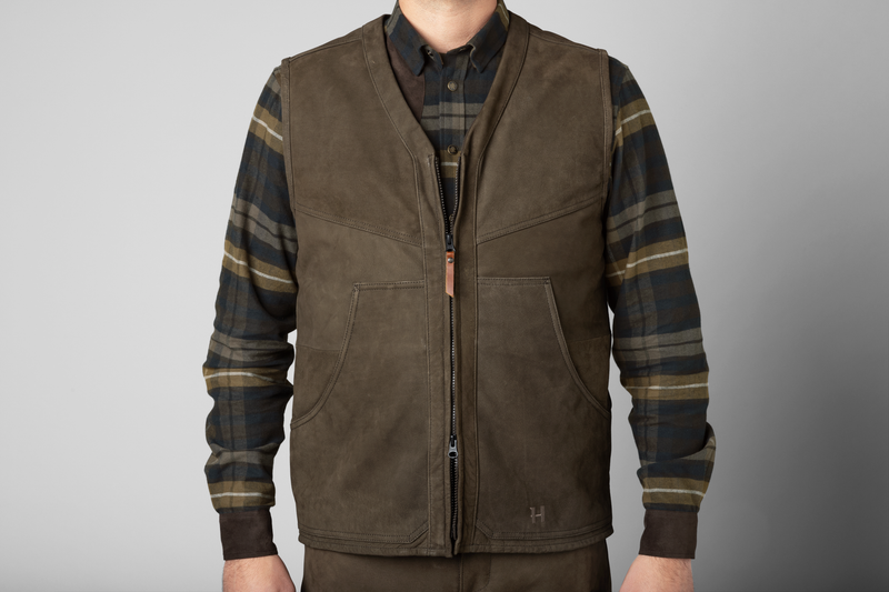 Afbeelding laden in Galerijviewer, Härkila Pro Hunter Leather Waistcoat, willow green
