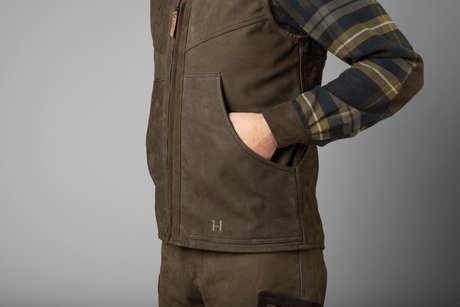 Härkila Pro Hunter Leather Waistcoat, willow green