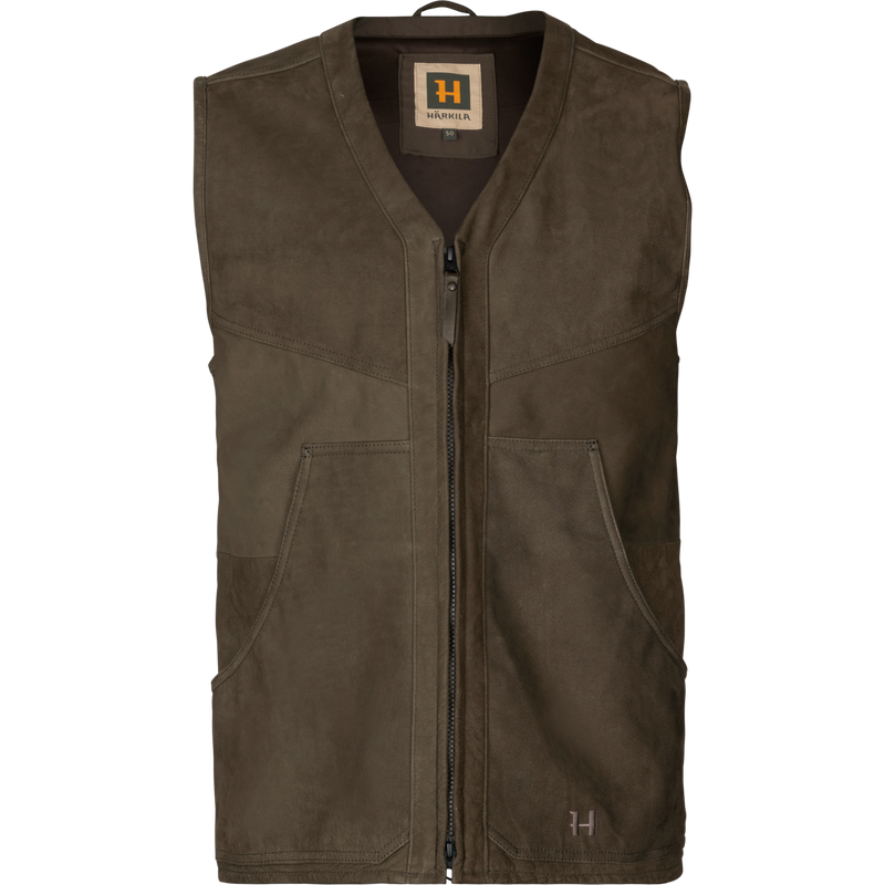 Afbeelding laden in Galerijviewer, Härkila Pro Hunter Leather Waistcoat, willow green
