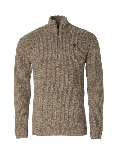 Chevalier Groby Half Zip Wool Pullover Men, saddle brown