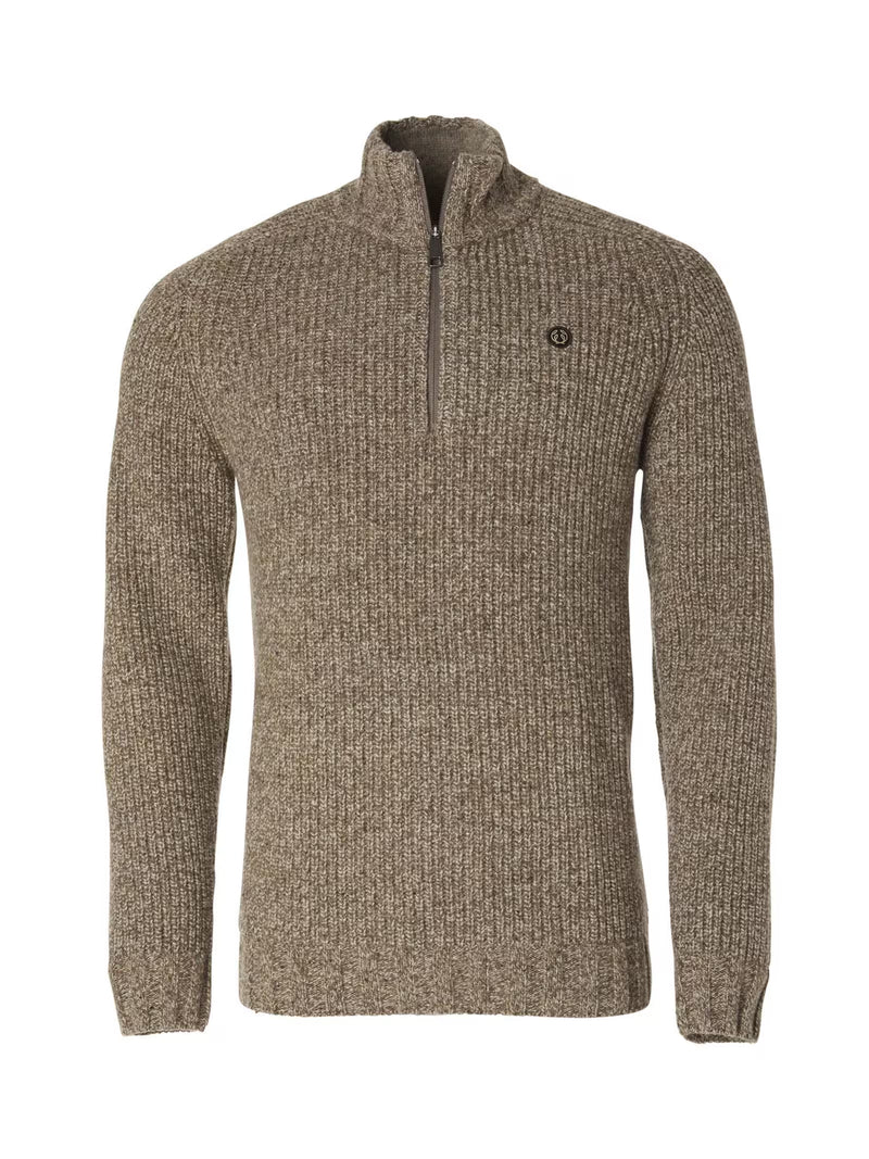Afbeelding laden in Galerijviewer, Chevalier Groby Half Zip Wool Pullover Men, saddle brown
