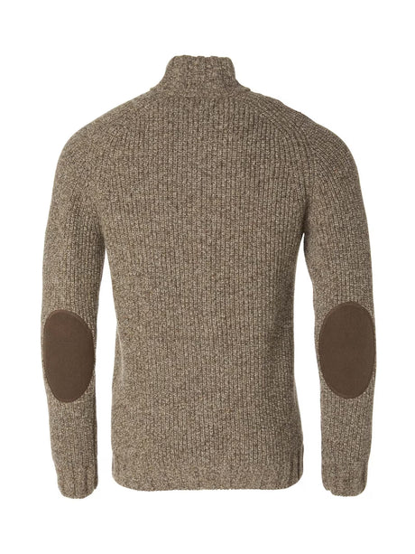 Chevalier Groby Half Zip Wool Pullover Men, saddle brown