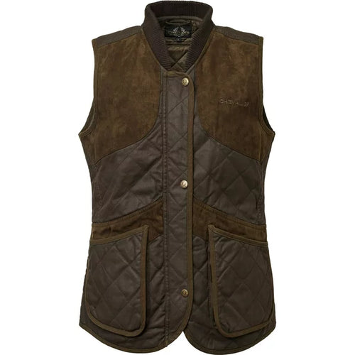 Chevalier Vintage Shooting Vest Women, leather brown