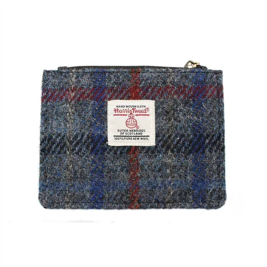 Harris Tweed Rory Coin-Card Purse, grey check