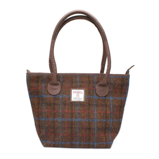Harris Tweed Ailsa Tote Bag, brown check