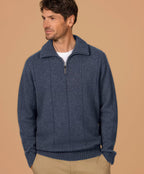 Noble Wilde Mens Javelin Zip Neck, neptune