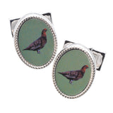 Laksen Enamel Grouse Cufflinks, groen