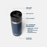 Yeti Rambler met commutercap, reisfles, 12 oz/355 ml, olive/king crab orange