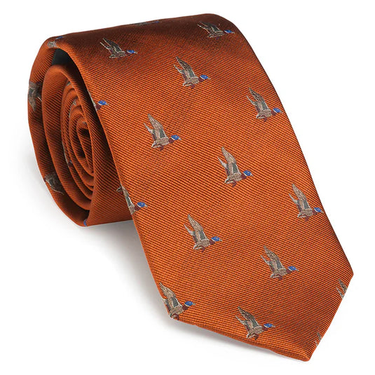 Laksen Duck In Flight Tie, blood orange