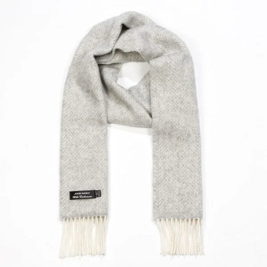 John Hanly Merino Cashmere Sjaal, zilvergrijs