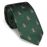 Laksen Duck In Flight Tie, british racing green