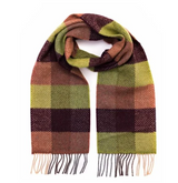 John Hanly Merino Cashmere Scarf 2436,green wine clay