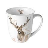 Koffiebeker met hertmotief, porselein - Het Brabants Jachthuis