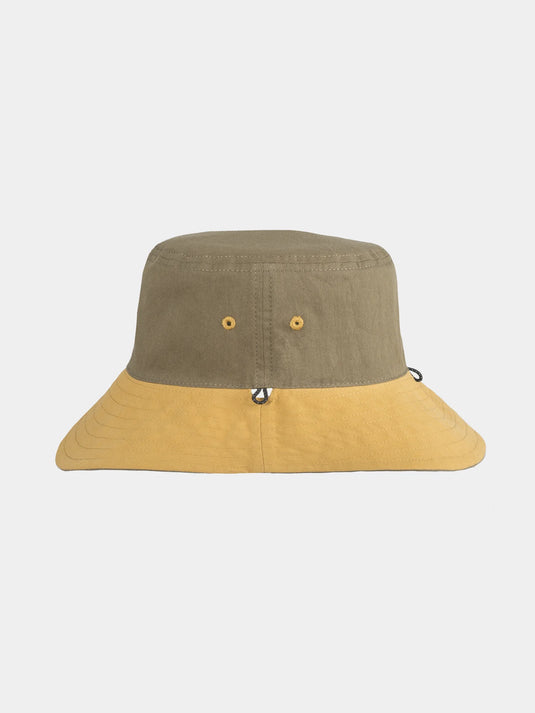 Hatland Elin Reversible, katoenen bucket met cap keeper, olive