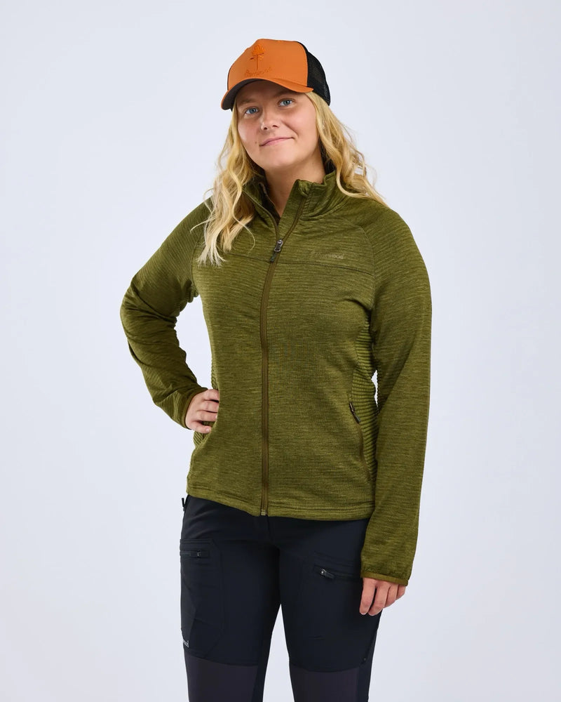 Afbeelding laden in Galerijviewer, Pinewood Abisko Fleece Jacket Dames, Olive Green
